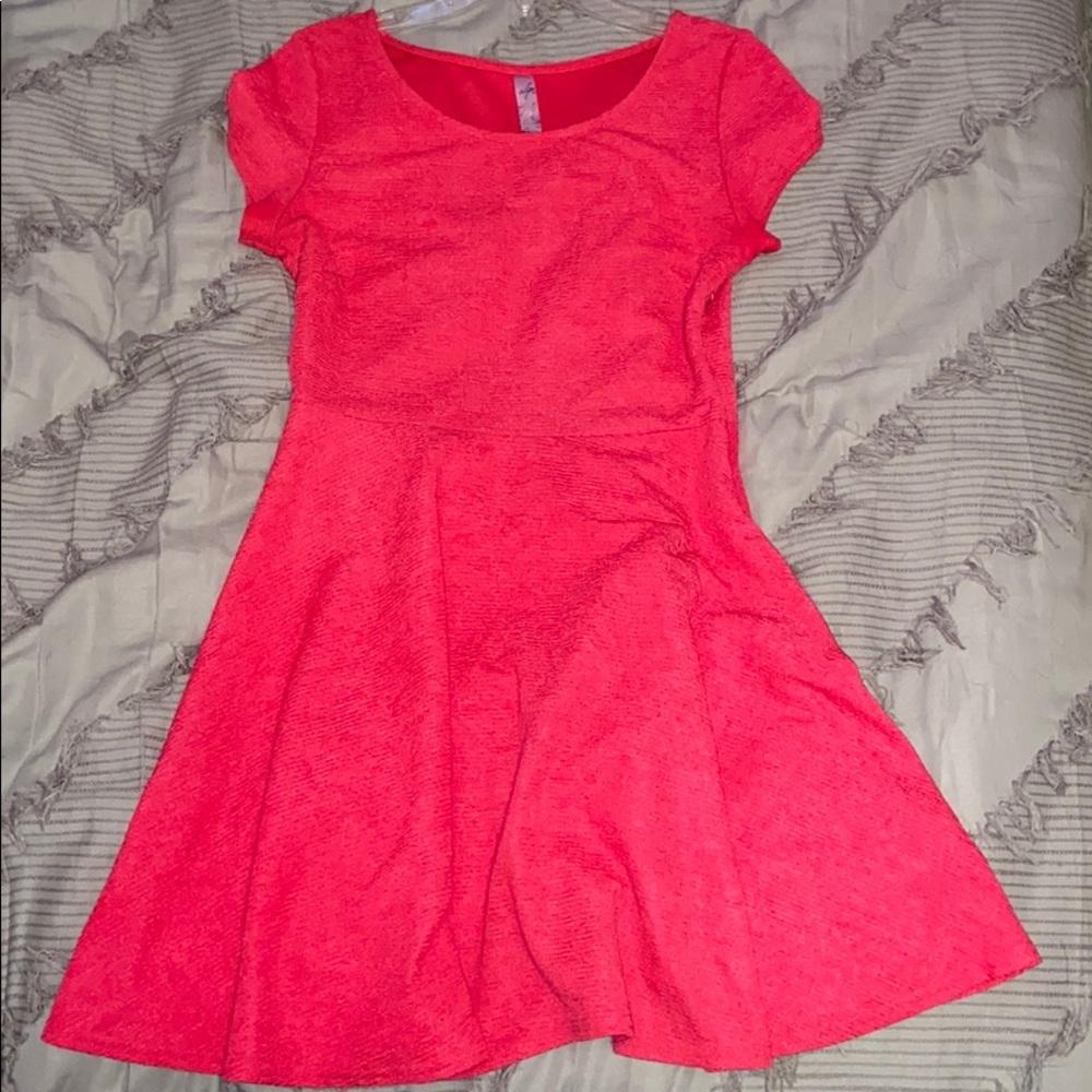A plain hot pink dress! Was bought from a boutique